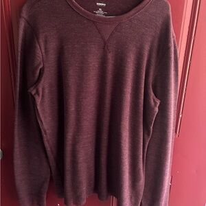 Sonoma Men's Burgundy Waffle Knit Crewneck Sweater